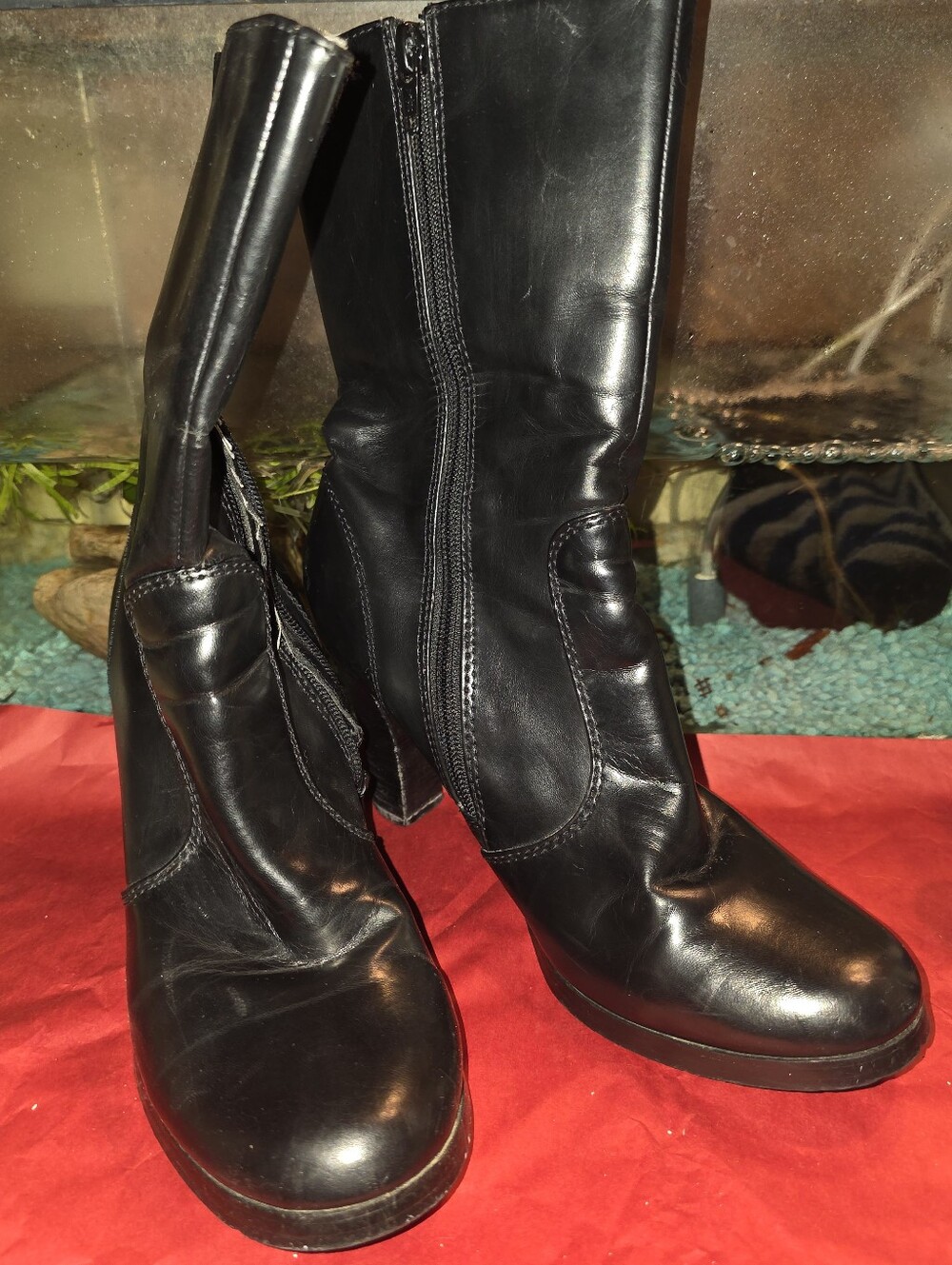 Mixit 8m Women's Black Mid-Calf Heeled Boots